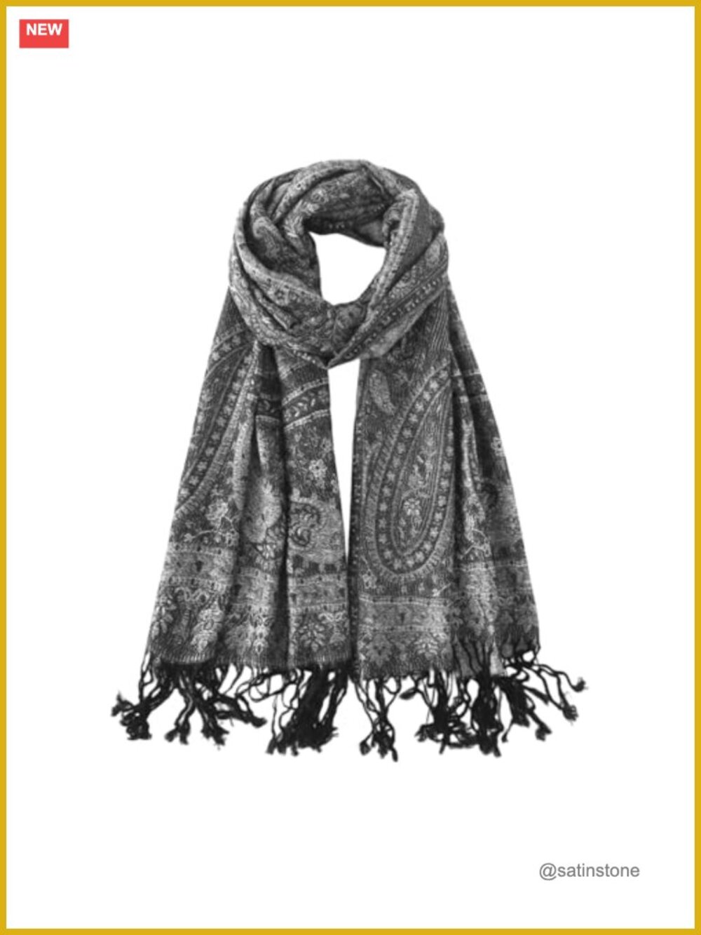 Ethnic Jacquard Paisley Pashmina Scarf Wrap Reversible Travel Shawl 55% Viscose